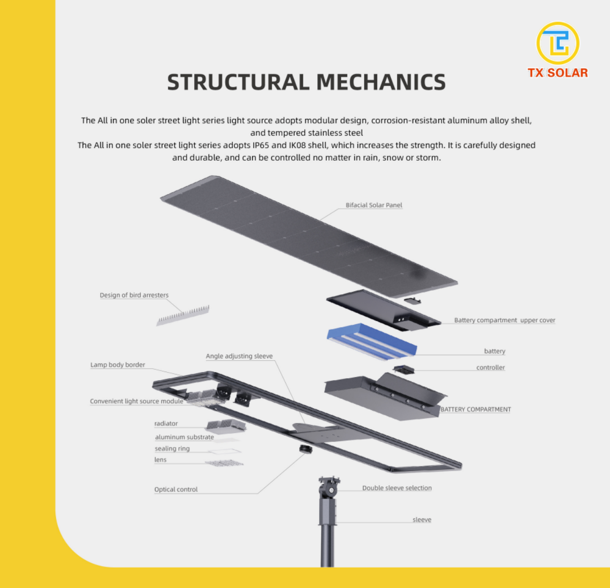 100w solar street light